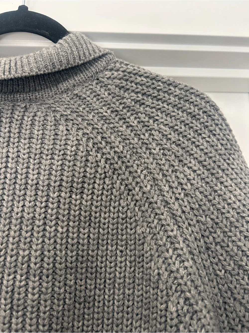ASOS Grey Rib-Knit Polo Collar Cardigan Sweater